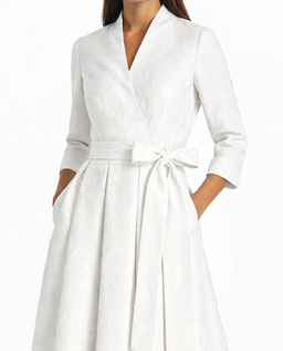 Żakardowa biała sukienka Yoko - Image #1