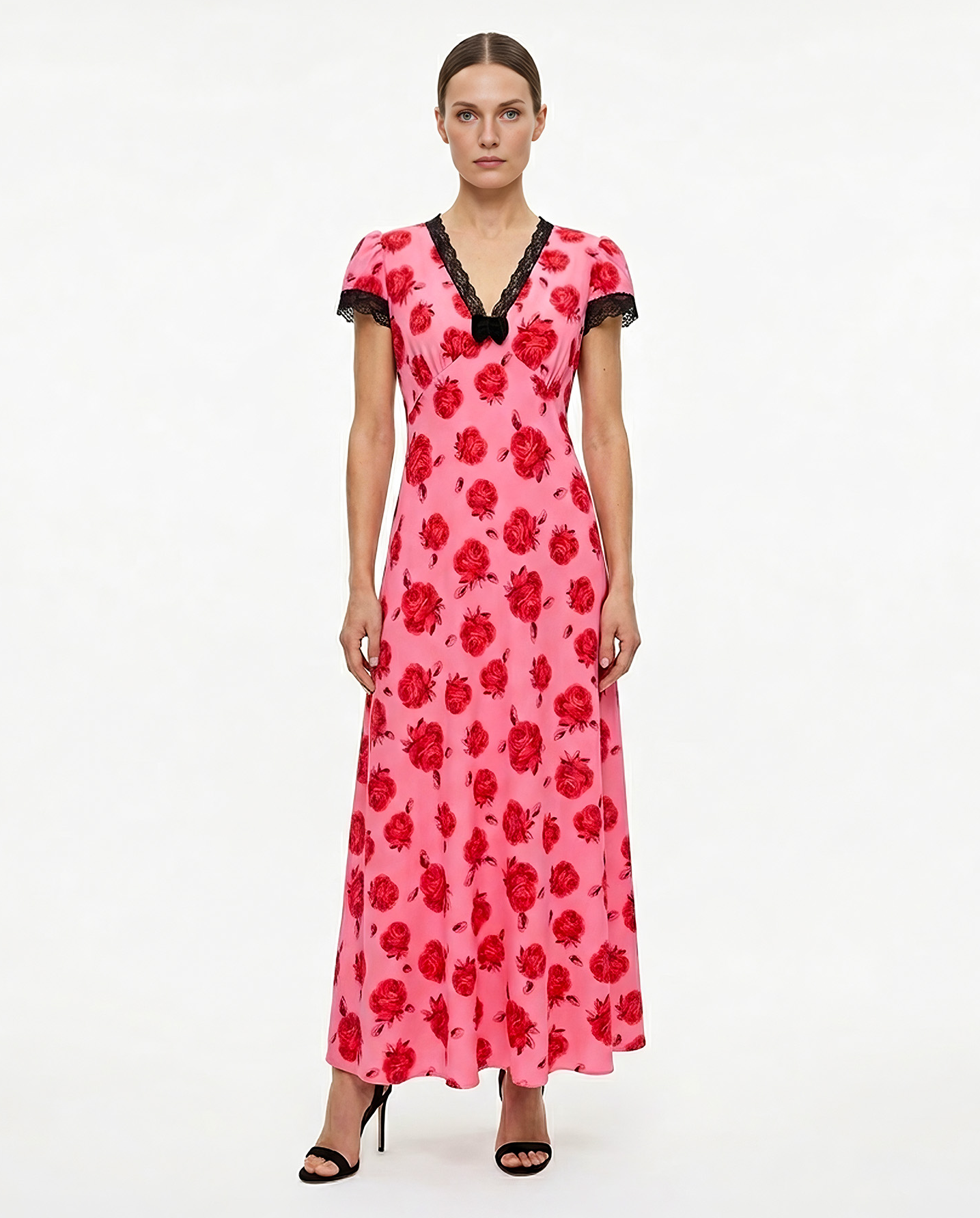 Różowa sukienka w kwiaty Polone - Image #0