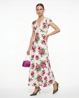 Biała sukienka w kwiaty Polone - Image #1