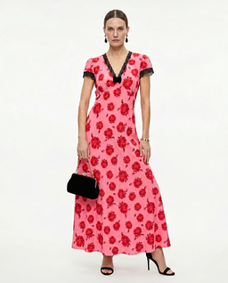 Różowa sukienka w kwiaty Polone - Image #1