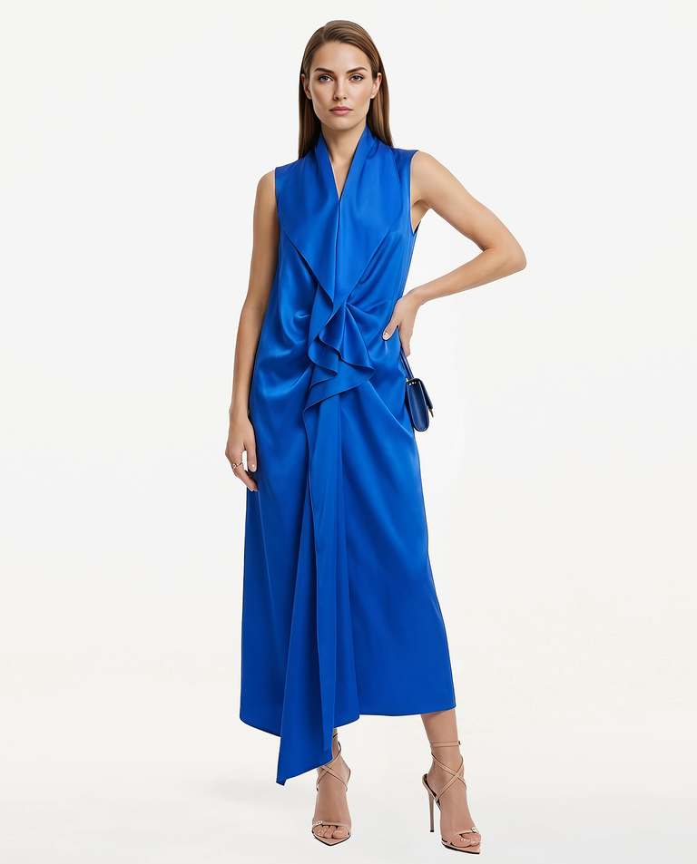 Niebieska sukienka z jedwabiu Sorella