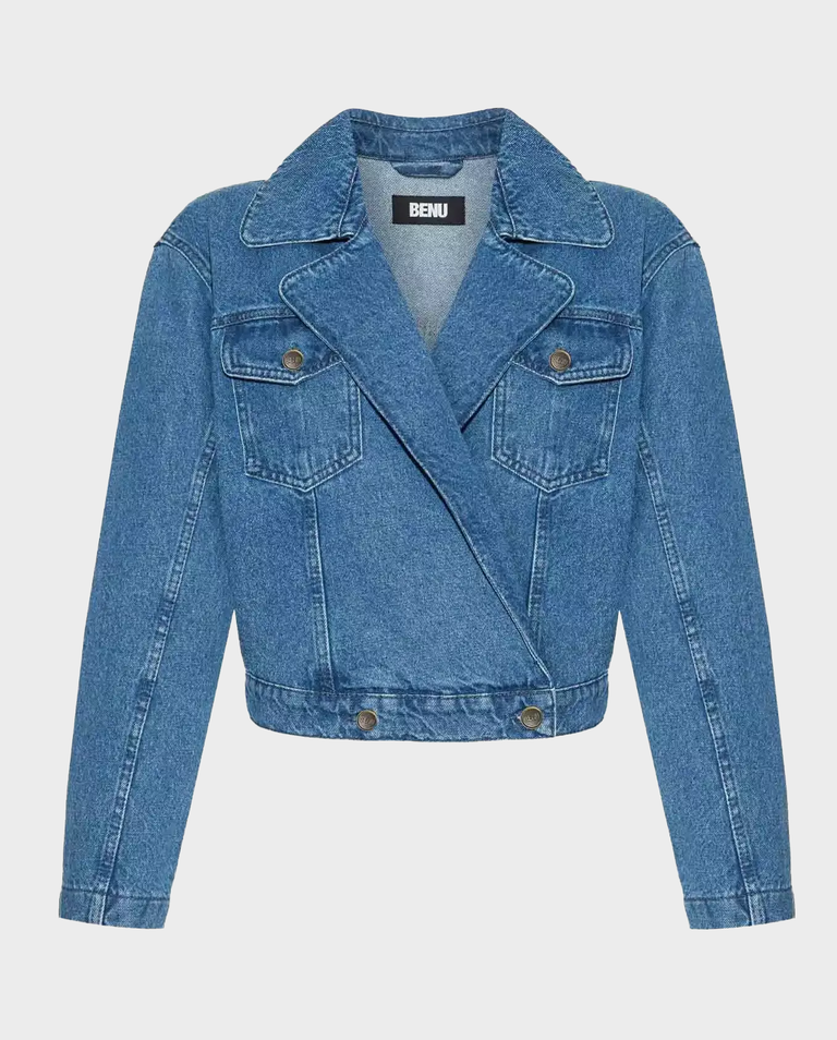 Niebieska kurtka jeansowa - Image #3