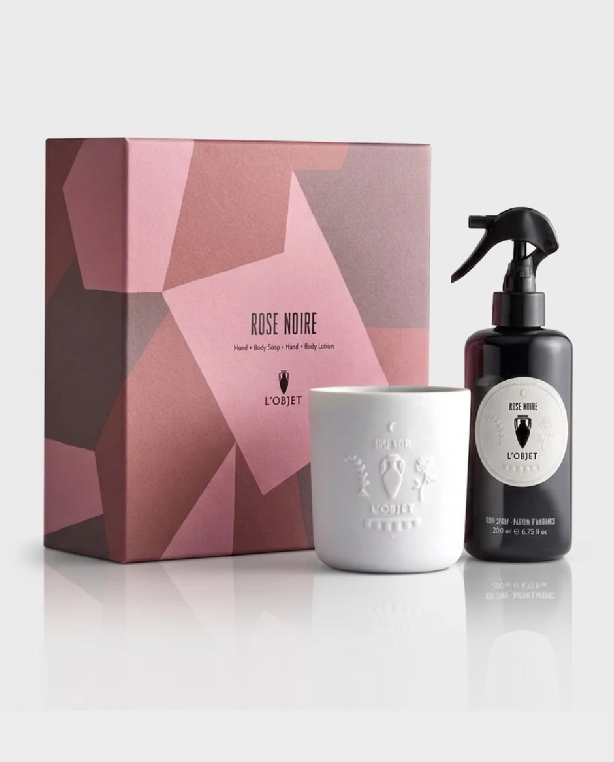 Zestaw prezentowy świeca i spray do wnętrz Rose Noire - Image #0