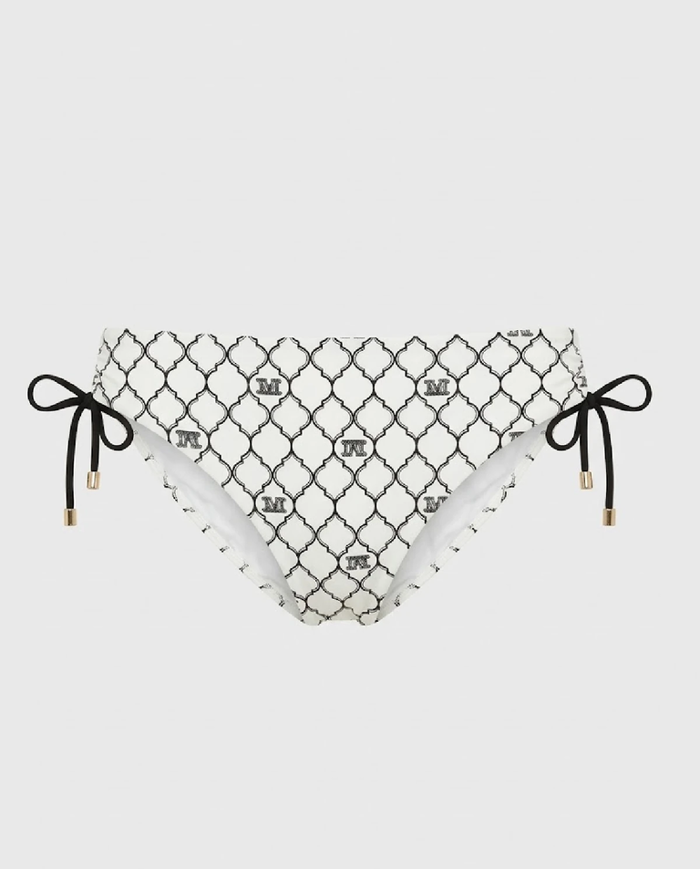 Biały dół od bikini z nadrukiem Sibilla