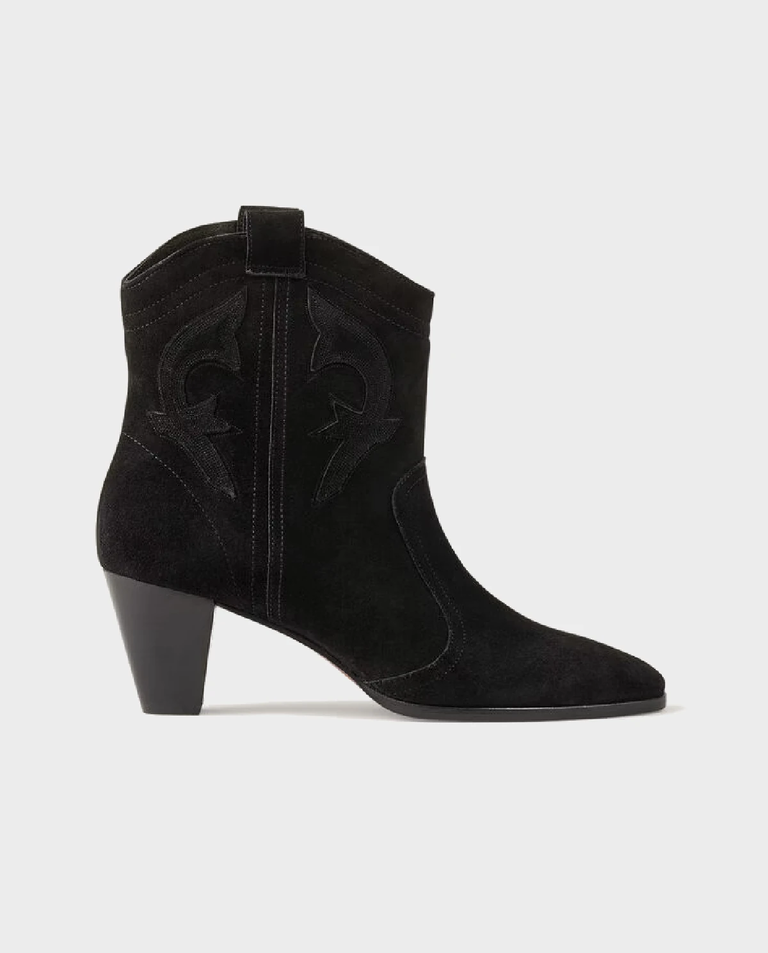 Czarne zamszowe botki