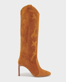 Brązowe zamszowe kozaki - Image #0