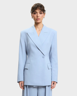 Błękitna marynarka z mieszanki wełny - Image #0