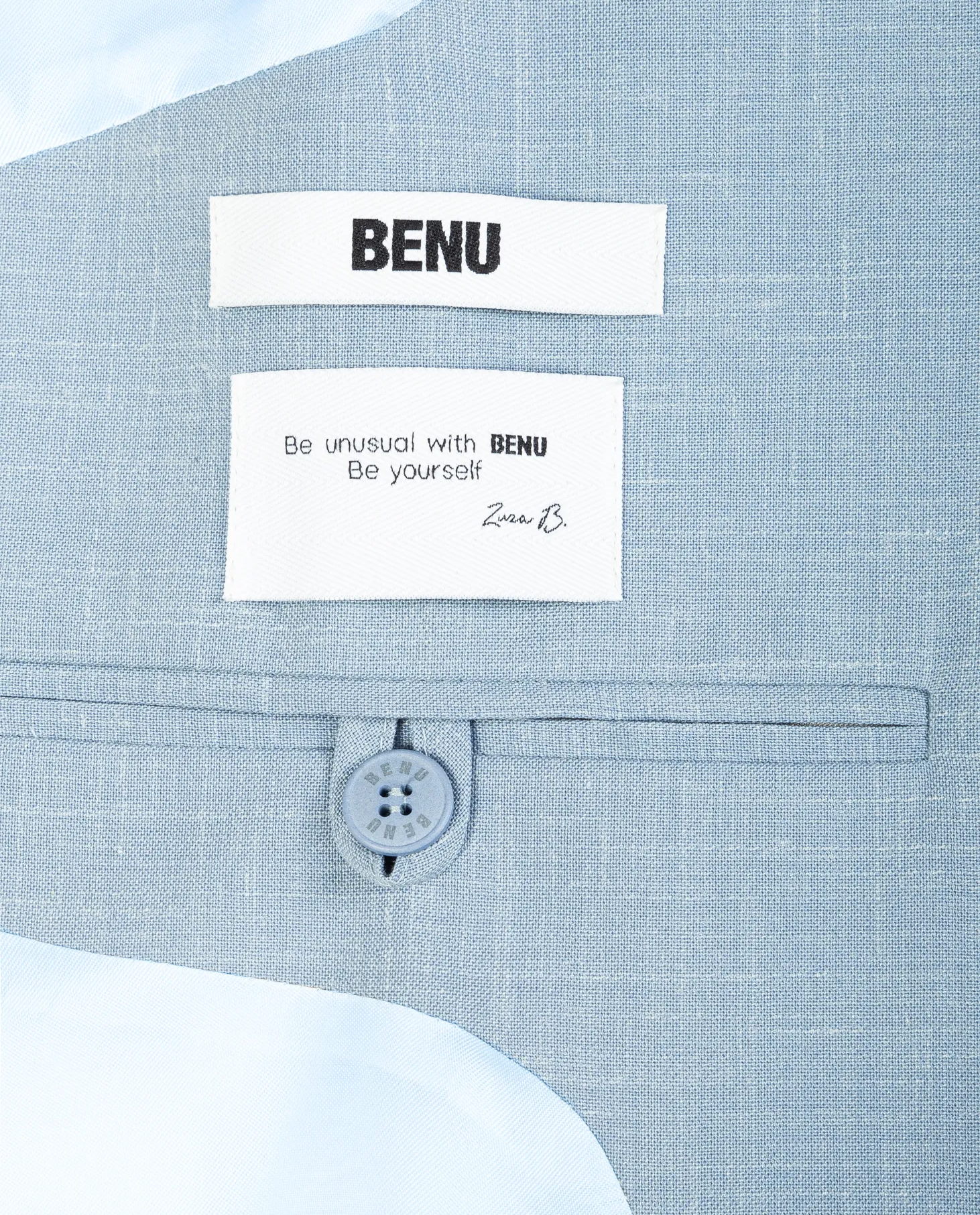 Błękitna marynarka z mieszanki wełny - Image #4