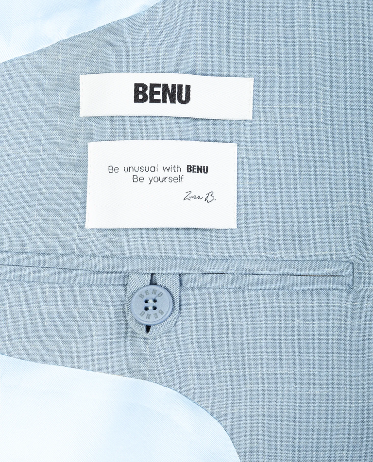 Błękitna marynarka z mieszanki wełny - Image #4