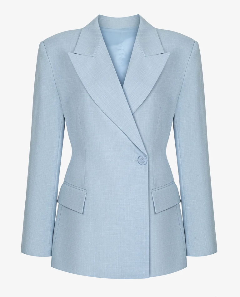 Błękitna marynarka z mieszanki wełny - Image #3
