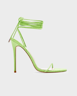 Limonkowe sandały na szpice Barely - Image #0