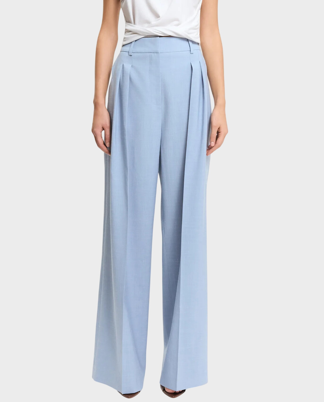 Błękitne spodnie z mieszanki wełny - Image #0