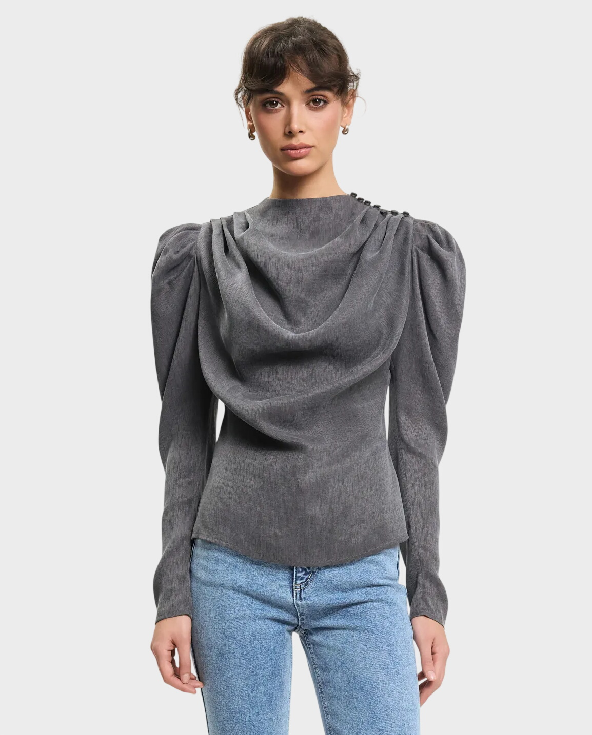 Szara bluzka z bufkami - Image #0