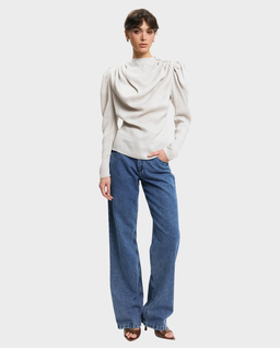 Perłowa bluzka z bufkami - Image #2