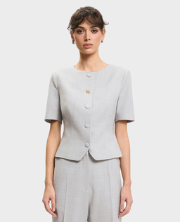 Jasnoszara marynarka z krótkim rękawem - Image #0