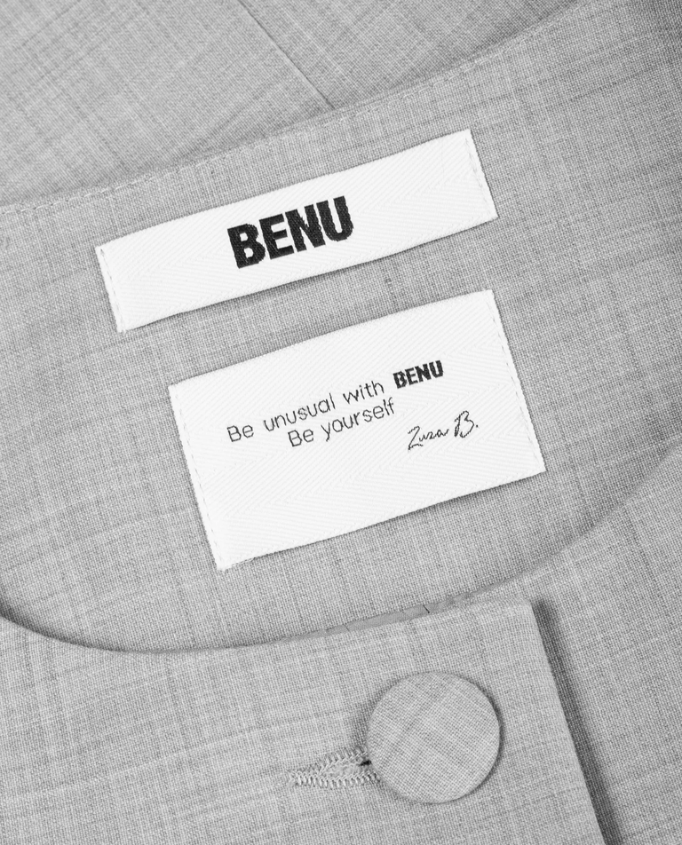 Jasnoszara marynarka z krótkim rękawem - Image #5