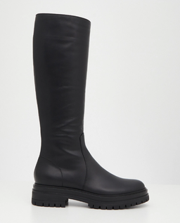 Czarne skórzane kozaki do kolan - Image #0