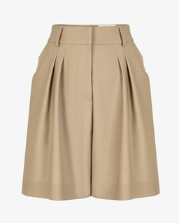 Jasnokarmelowe bermudy z wysokim stanem - Image #3