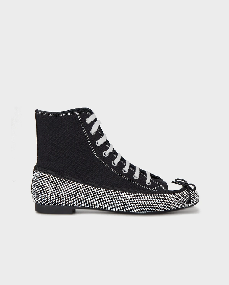 Czarne trampki z kryształami