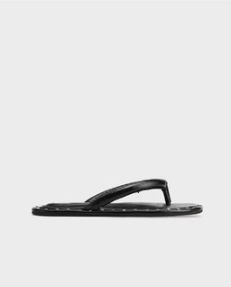 Czarne skórzane japonki z ćwiekami Grenada - Image #0