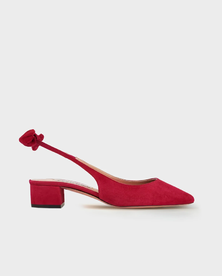 Zamszowe baleriny Bow Tie Sling 35