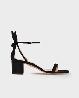 Czarne zamszowe sandały Bow Tie 50 - Image #0