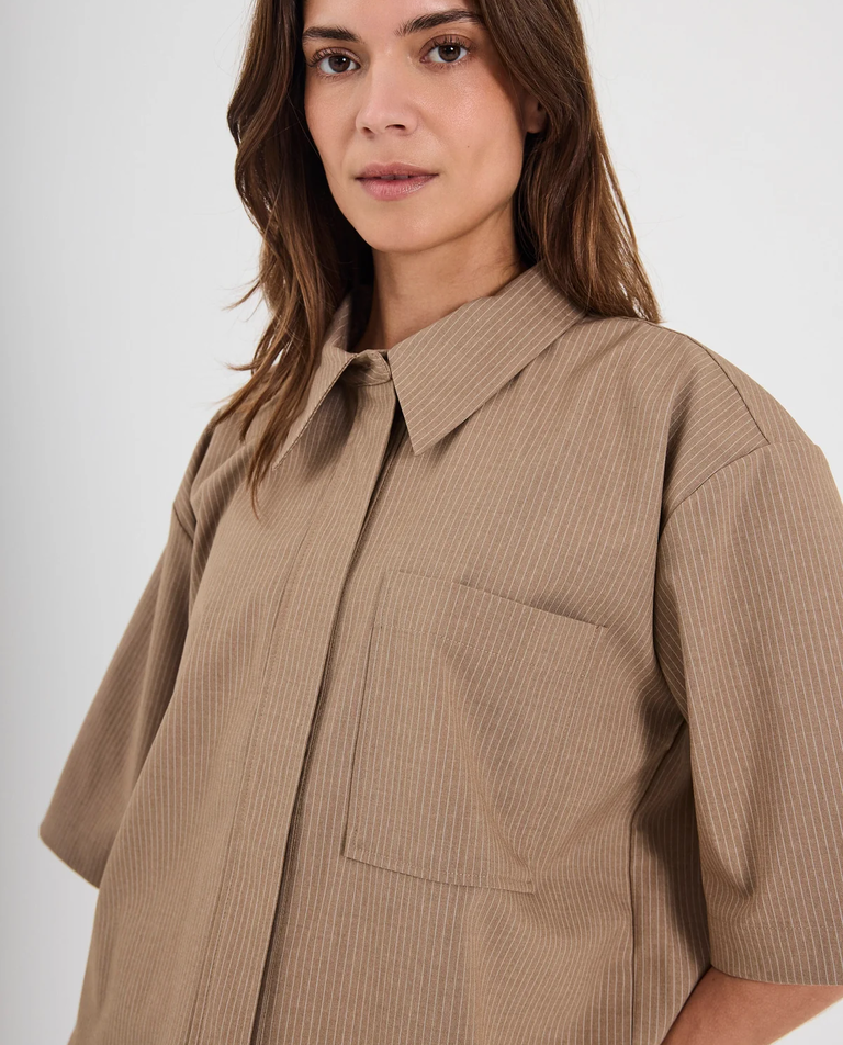 Beżowa koszula z krótkim rękawem Willow - Image #2