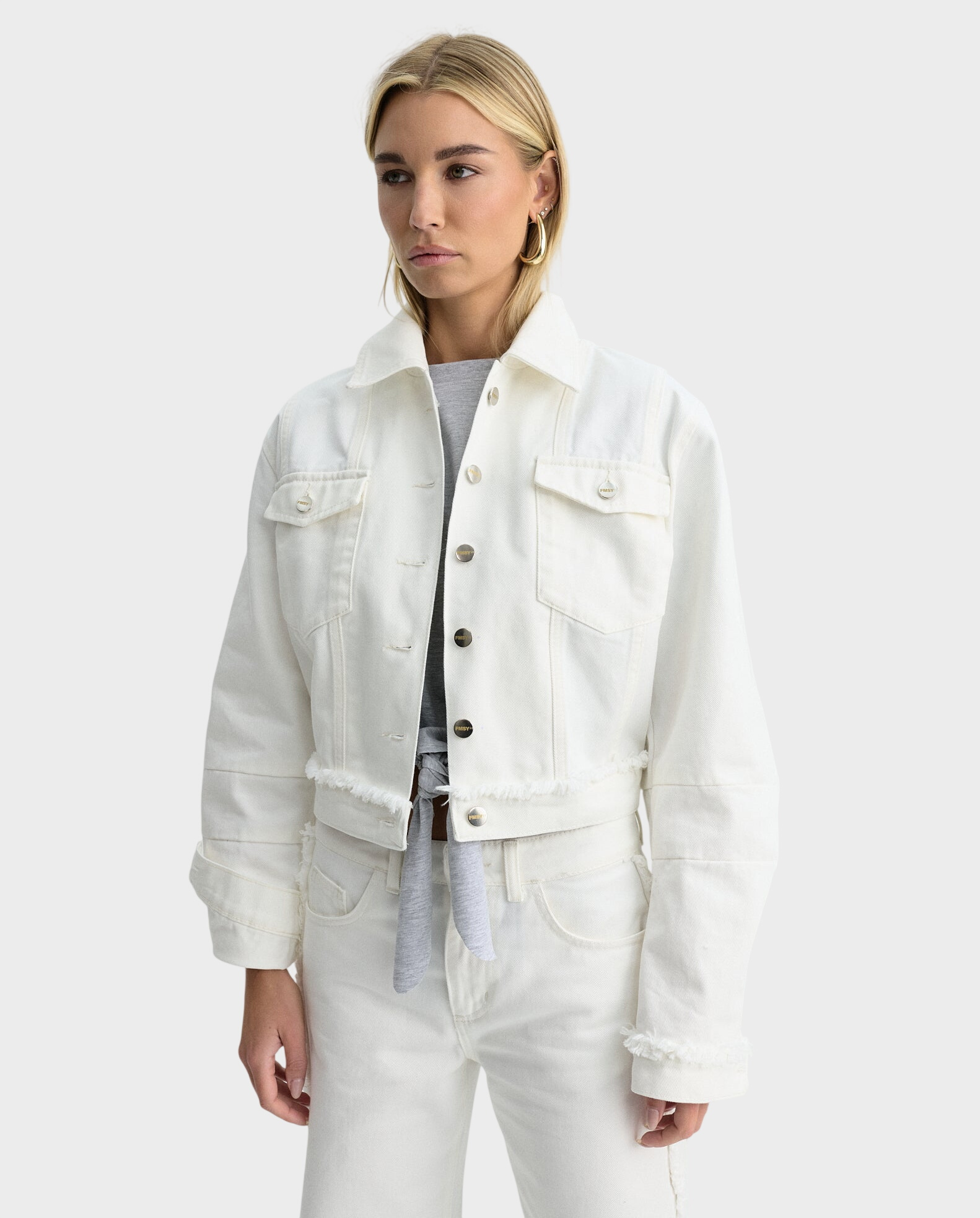 Biała kurtka jeansowa Raw - Image #0