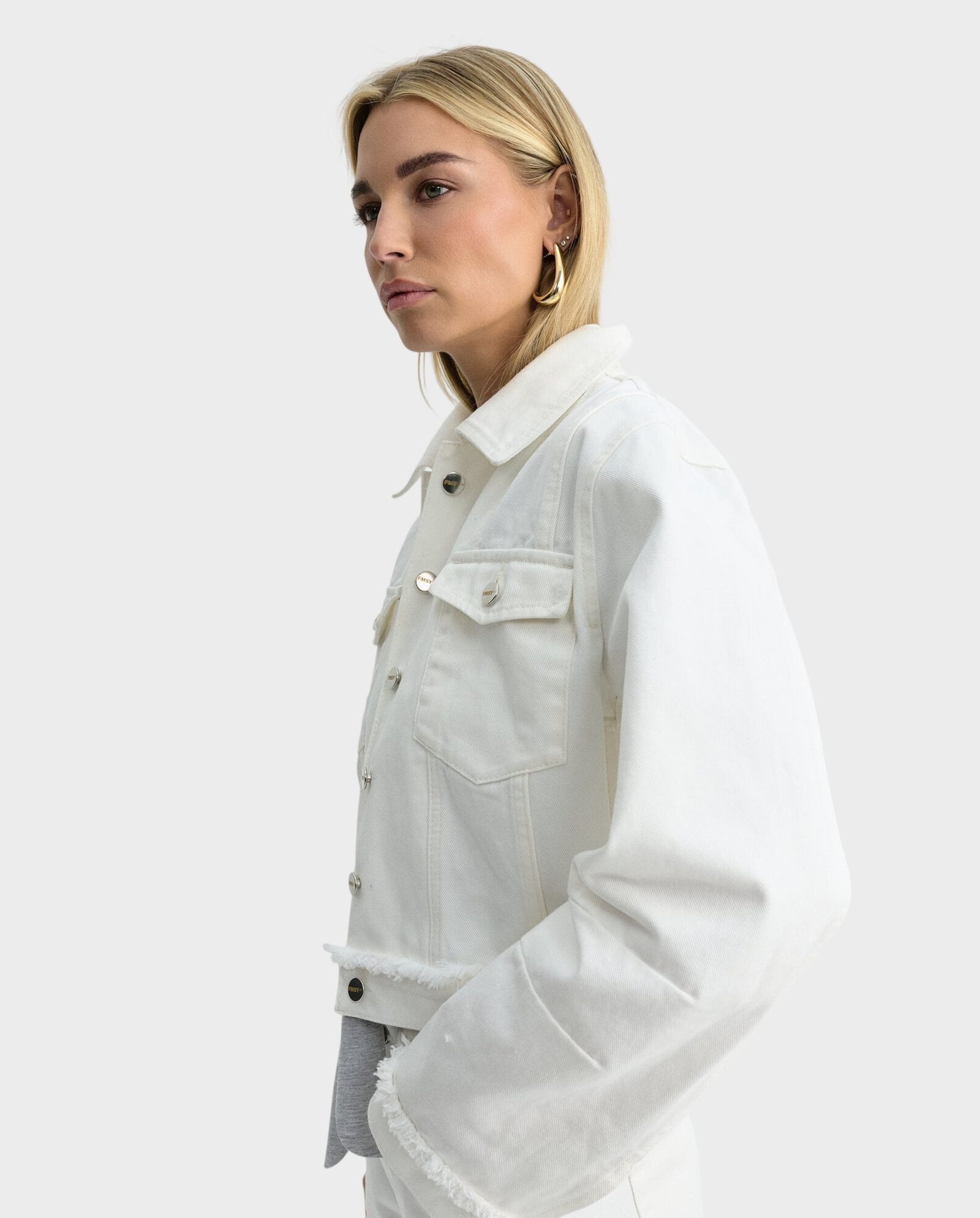 Biała kurtka jeansowa Raw - Image #3