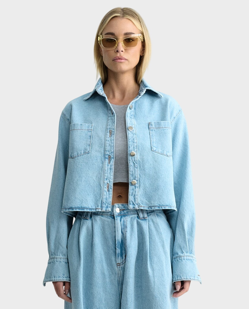 Jeansowa kurtka z krawatem Gigi - Image #1