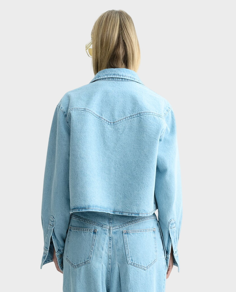 Jeansowa kurtka z krawatem Gigi - Image #3