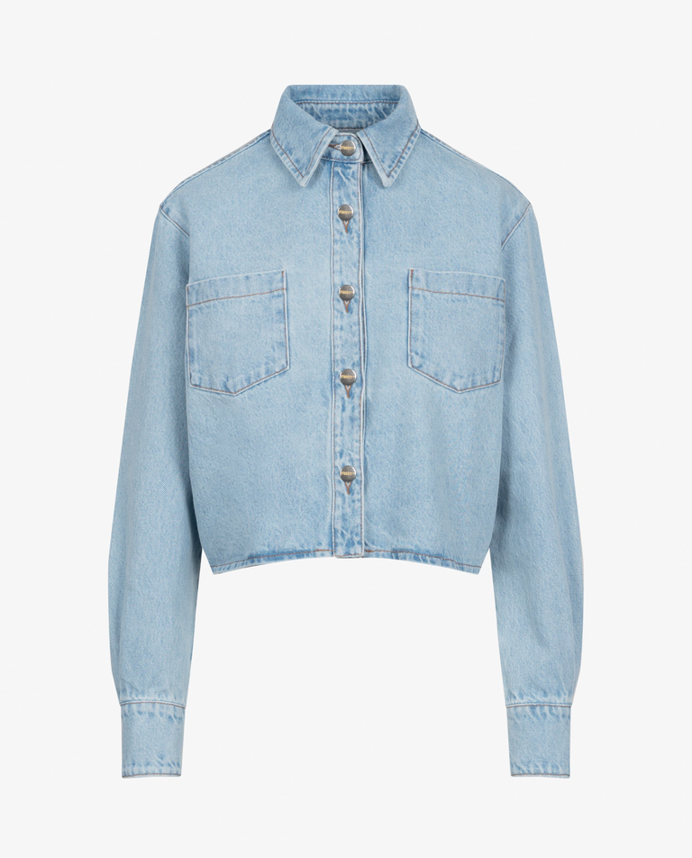 Jeansowa kurtka z krawatem Gigi - Image #4