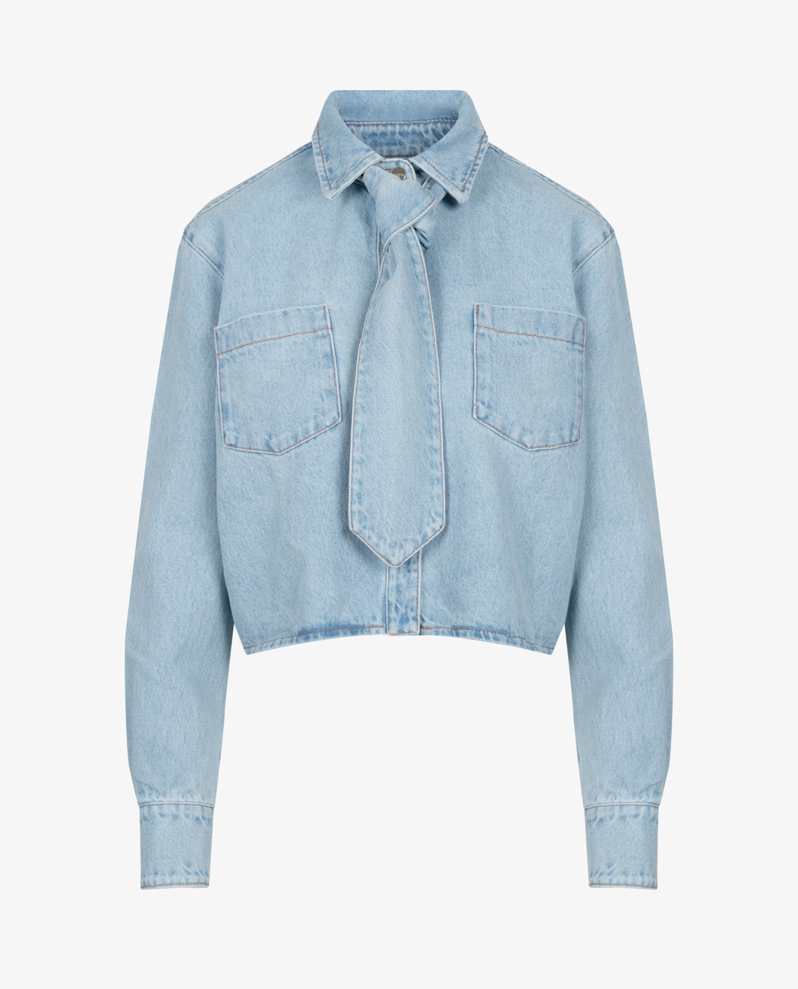 Jeansowa kurtka z krawatem Gigi - Image #5