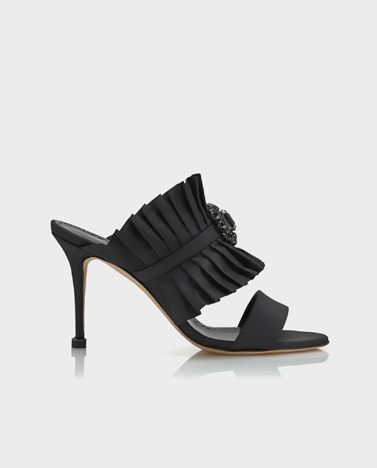 Czarne klapki na szpilce Danteuil 90 - Image #0