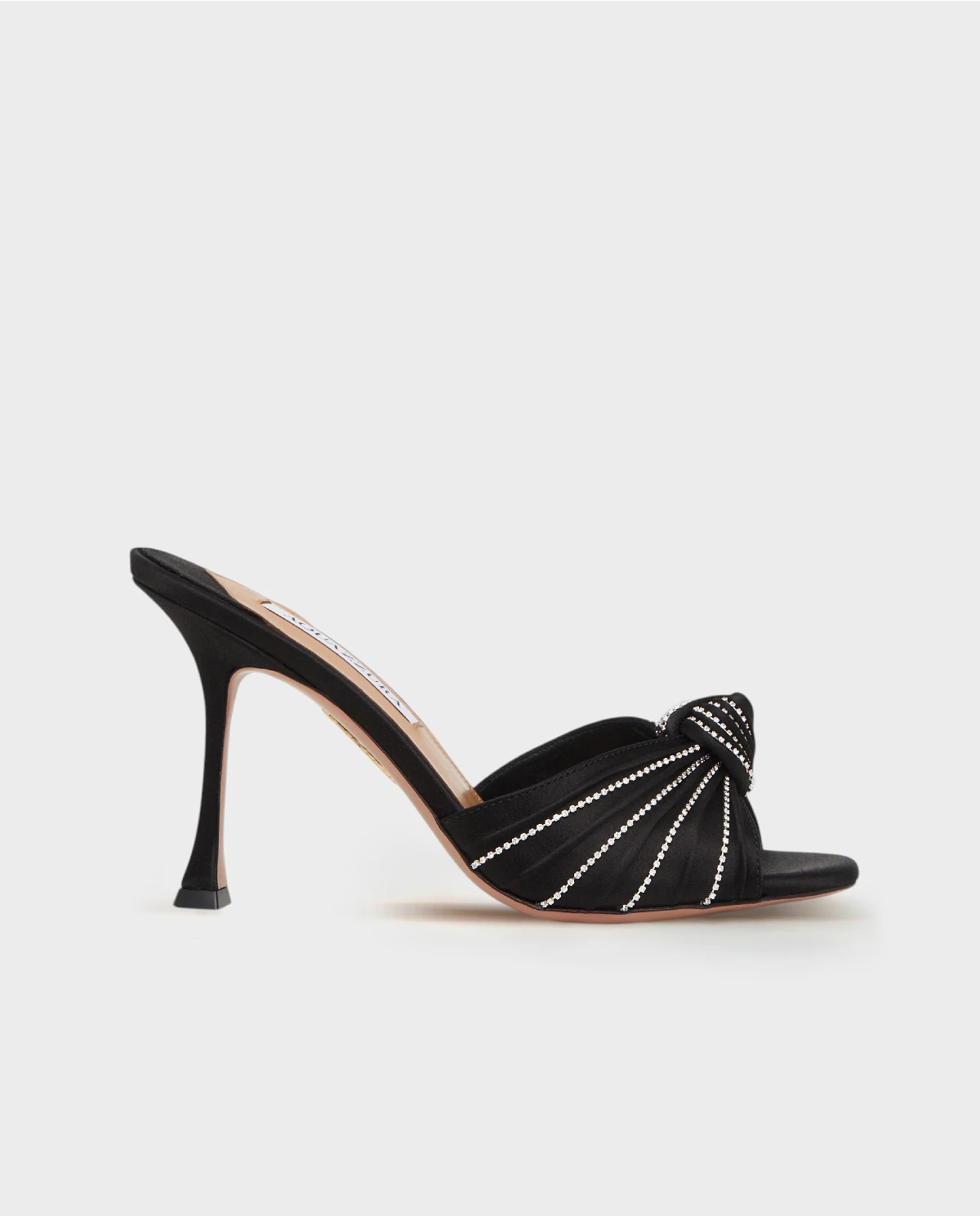 Czarne klapki na szpilce Atelier Crystal 95 - Image #0