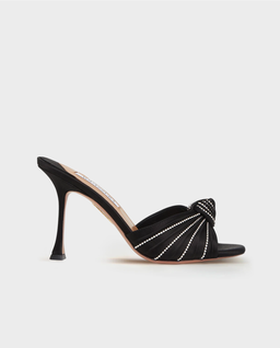 Czarne klapki na szpilce Atelier Crystal 95 - Image #0