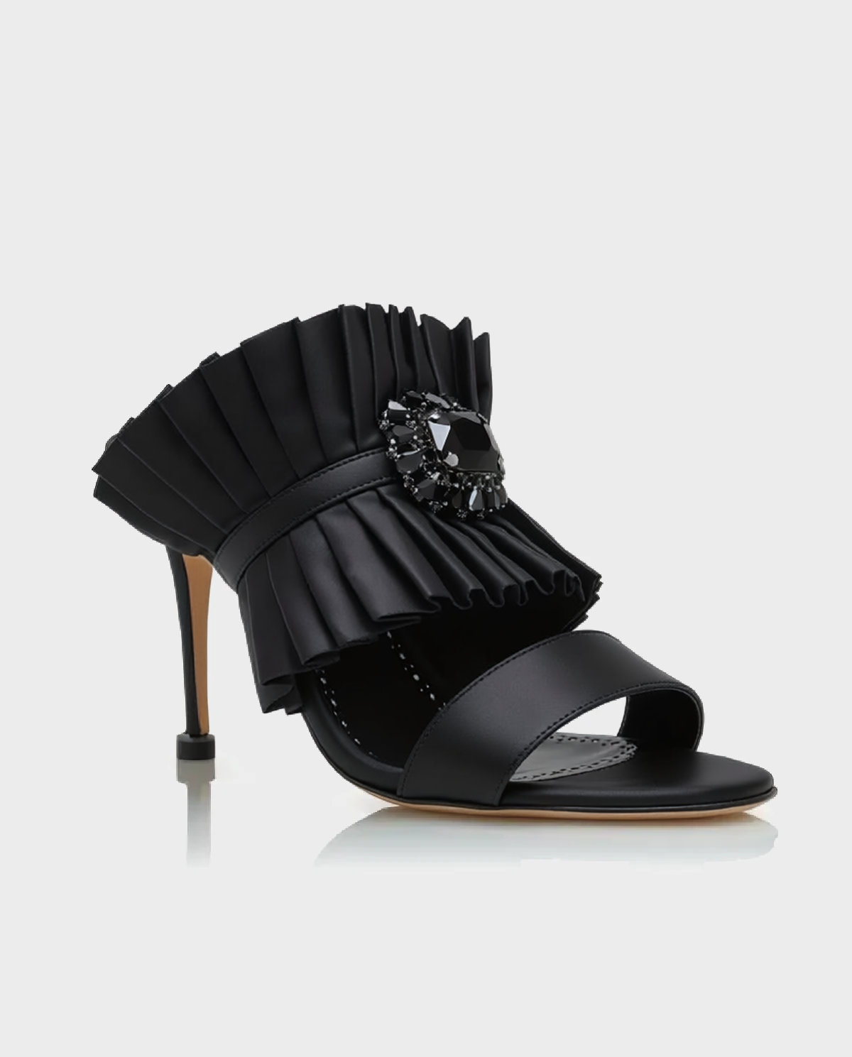 Czarne klapki na szpilce Danteuil 90 - Image #2