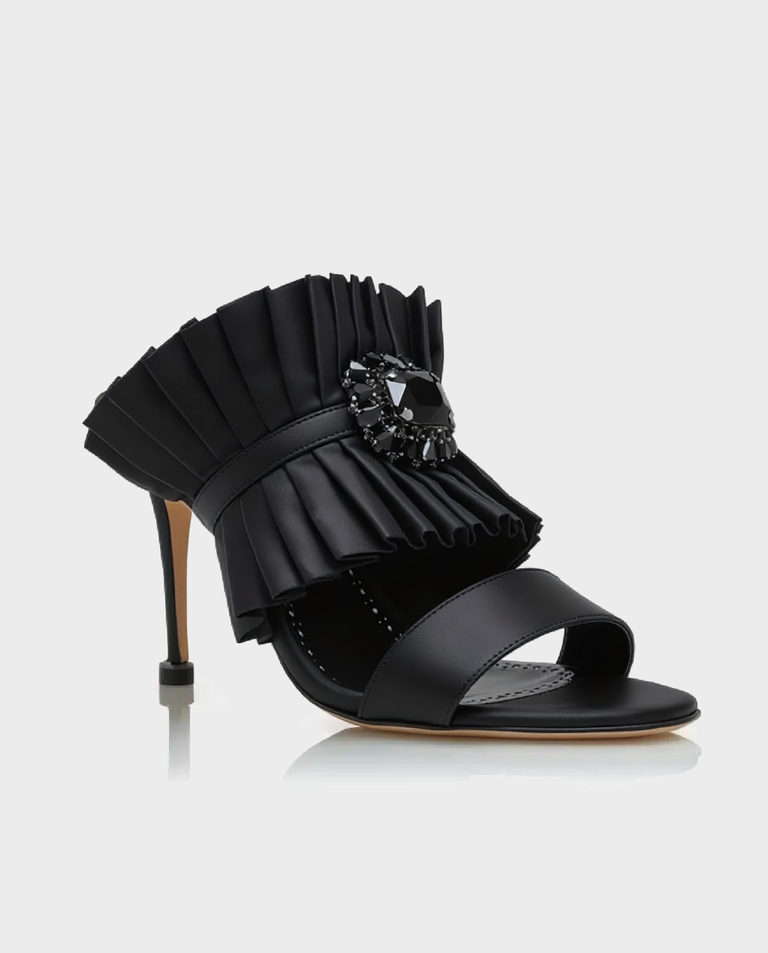 Czarne klapki na szpilce Danteuil 90 - Image #2