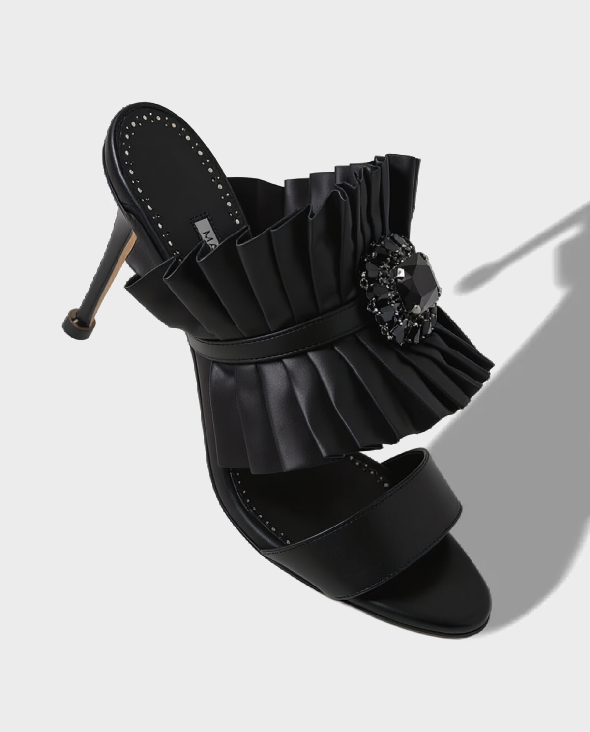 Czarne klapki na szpilce Danteuil 90 - Image #3