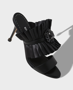 Czarne klapki na szpilce Danteuil 90 - Image #3