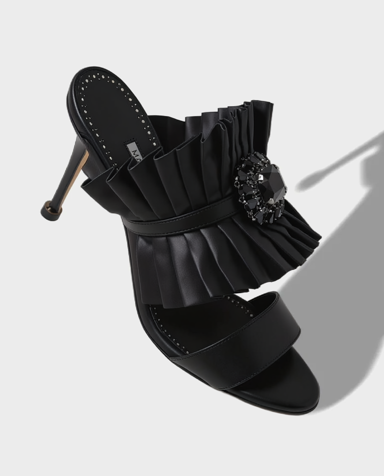 Czarne klapki na szpilce Danteuil 90 - Image #3