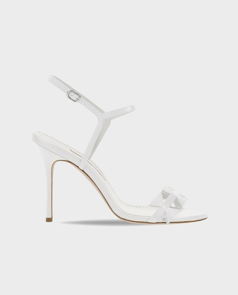 Białe sandały na szpilce Cigaura 105
