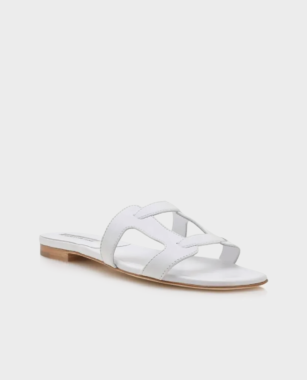 Białe skórzane klapki Grellanuflat - Image #1