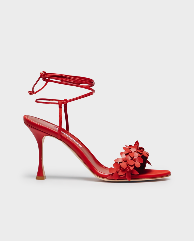 Czerwone sandały na szpilce 90 Anista