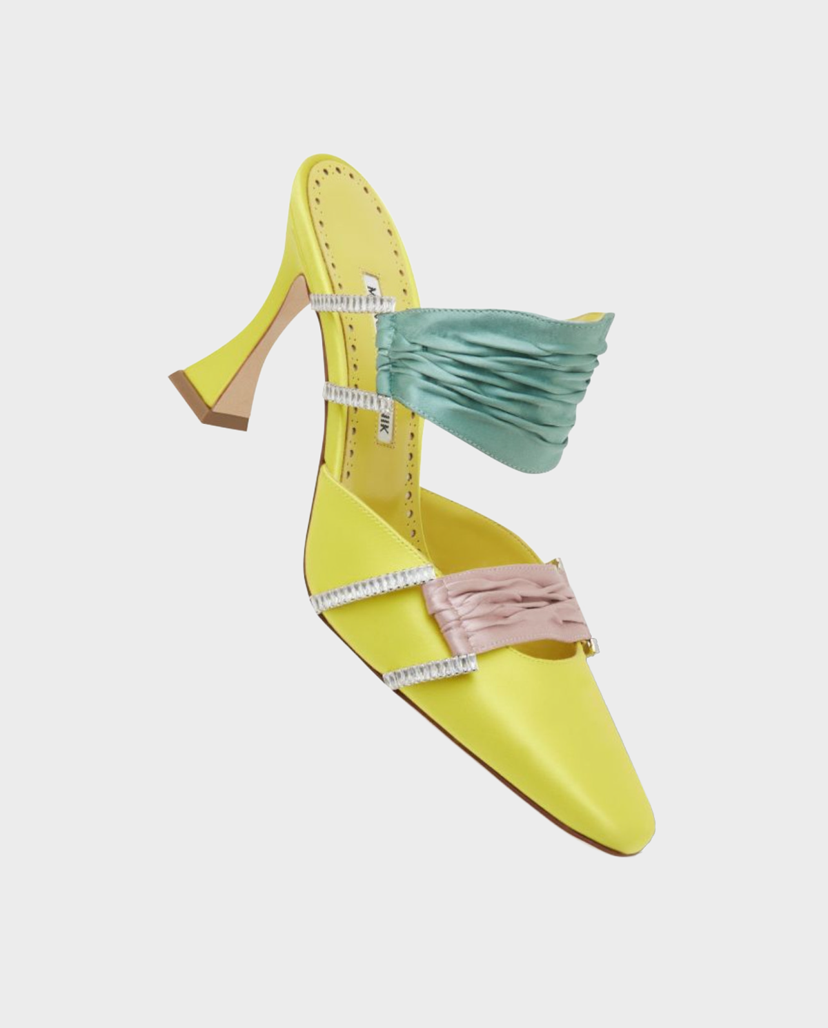 Żółte klapki na obcasie Chinci - Image #3