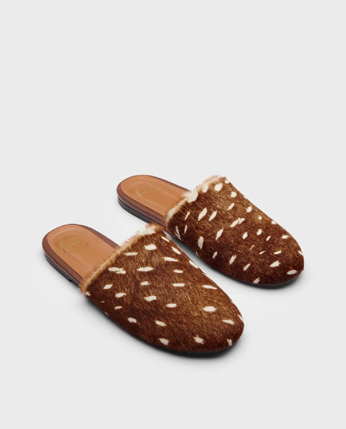 Brązowe mule z włosiem Forcola - Image #1