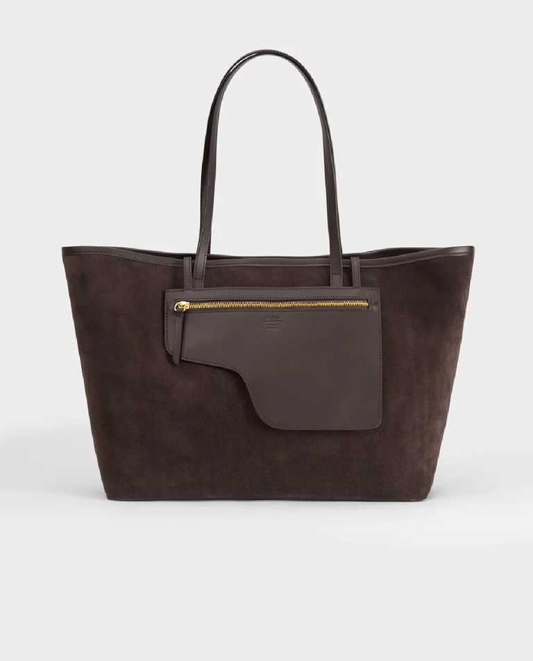 Ciemnobrązowa zamszowa torba Eraclea