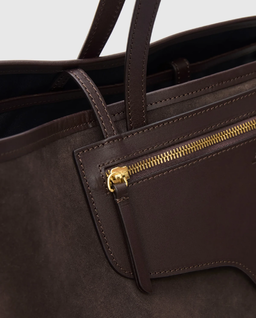 Ciemnobrązowa zamszowa torba Eraclea - Image #4