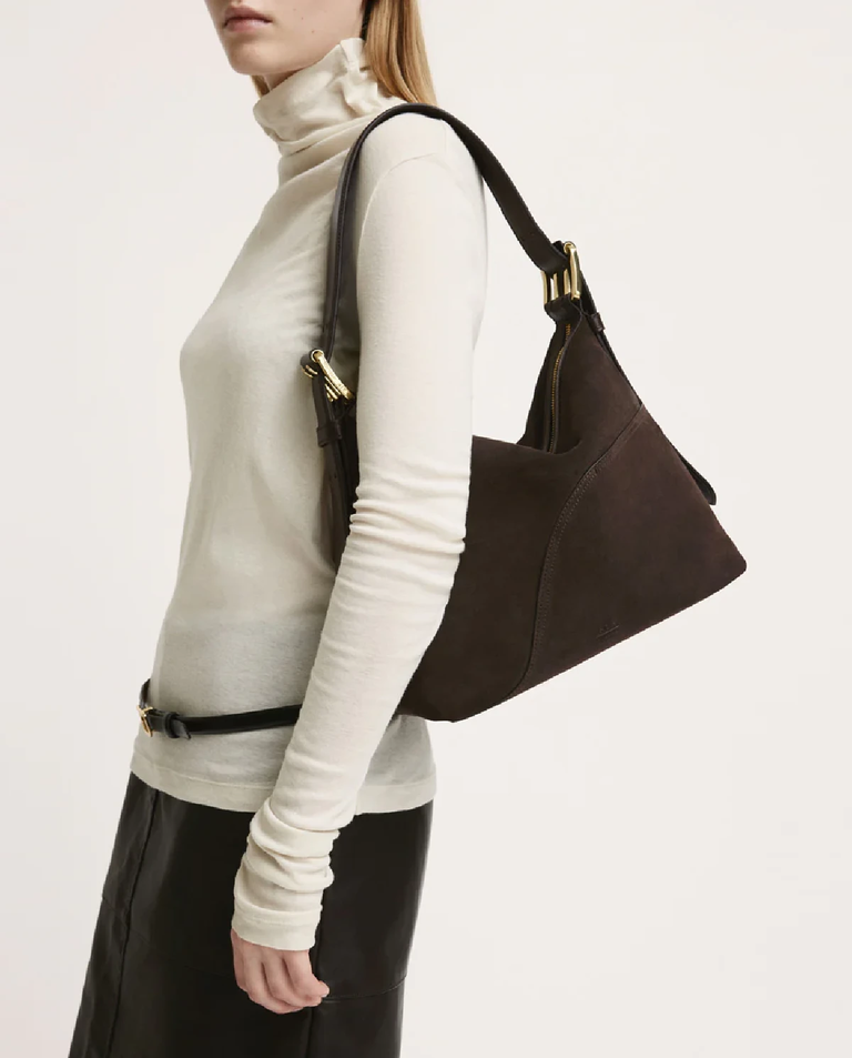 Ciemnobrązowa torebka Bassanina Mini