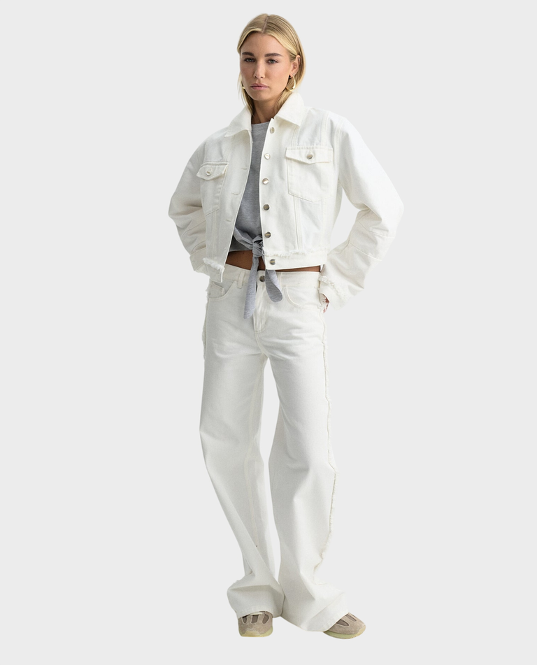 Białe spodnie jeansowe Stone